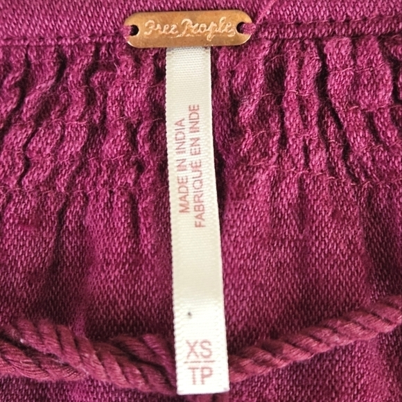 Free People All My Life Embroidered Mini Dress in Bugundy Wine Size Small - Picture 10 of 12